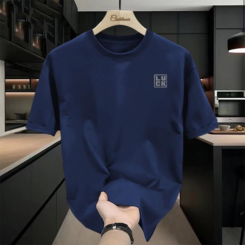 Men's Summer Short-Sleeve 100% Cotton Heavyweight T-Shirt – 2025 Trendy Loose Fit