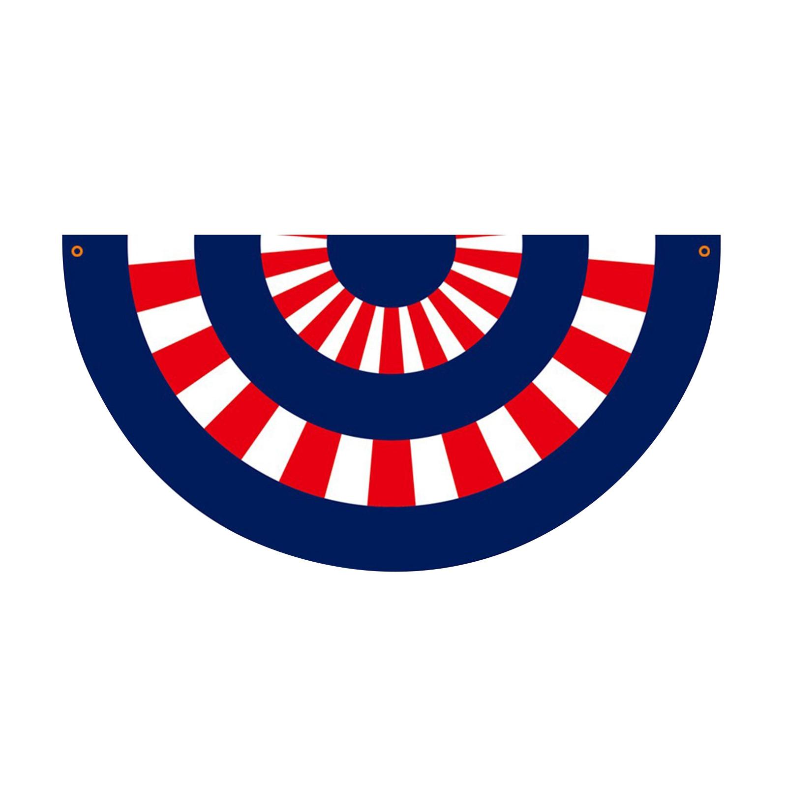 

Полукруглый флаг ко Дню независимости США, веерообразный флаг ко Дню независимости США, звездно-полосатый флаг, двусторонняя печать, двусторонний флаг. One Size