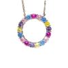 Bunte High-Carbon-Diamantkreis-Halskette für Damen - Trendiges, High-End-Design