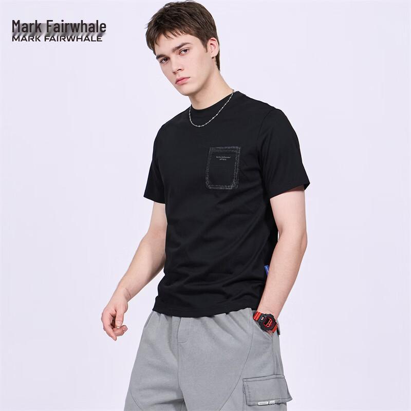 

MARK FAIRWHALE Men s Pocket Design Embroidered Crew Neck T-Shirt 185/2XL