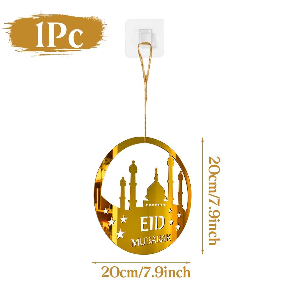Eid Mubarak Pendants Ramadan Decoration 2025 Acrylic Gold Moon Star Ornaments Ramadan Kareem Hanging Decor for Muslim Party