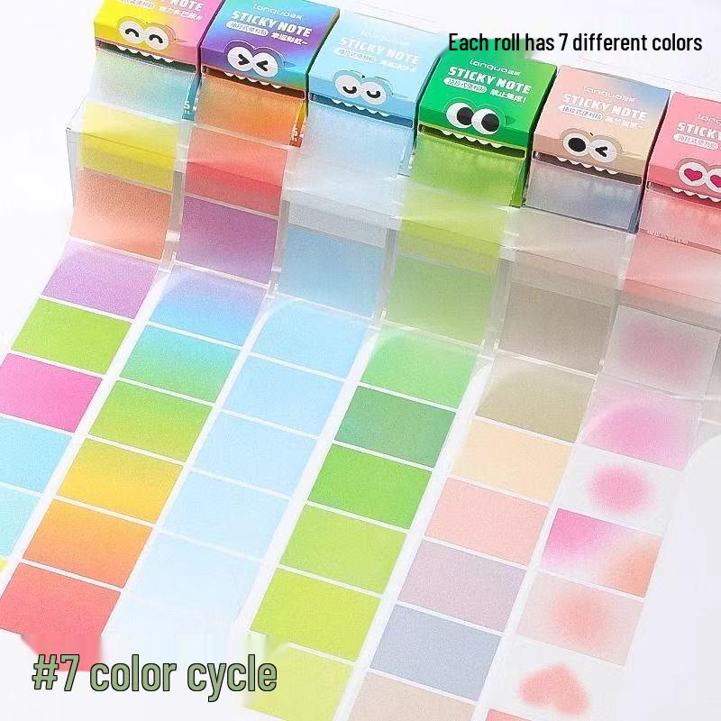 Pearlescent Gradient Transparent Sticky Notes for Students - High-Value Adhesive Marking Stickers
