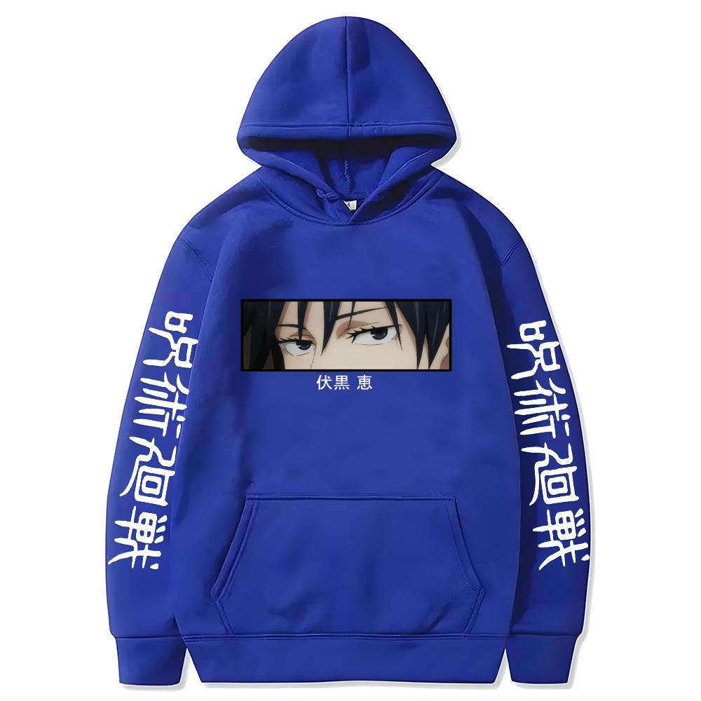 Anime Fushiguro Megumi Jujutsu Kaisen Grafik-Hoodies Übergroßer Kapuzenpullover Langarm Baumwoll-Hoodie Herren Damen Kleidung
