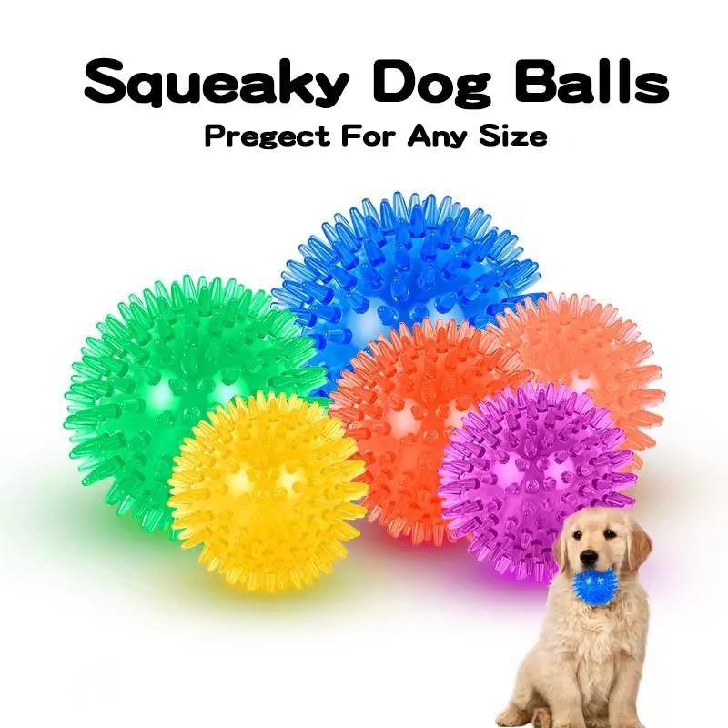 Dog Toys Squeaky Balls for Teeth Cleaning, Durable Molar Toy, Floating Bouncy Interactive Pet Toy for Oral Care