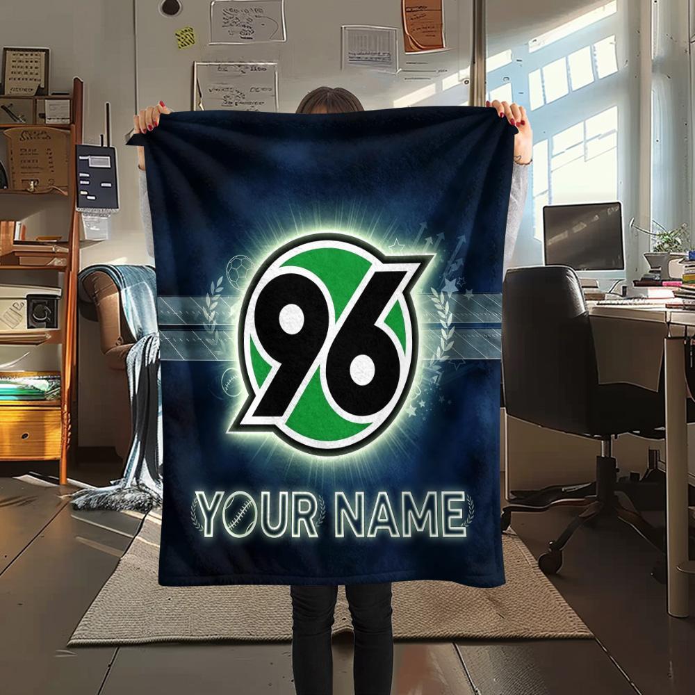 Custom Name Hannover 96 Flannel Blanket, High quality Comfortable for All Seasons, Home Decor, Warmth and Comfort