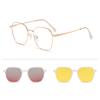 Vintage Square Sunglasses Set with 2 Replaceable Lenses Women Fashion Polarized Shades Trendy Design Outdoor Sun Glasses