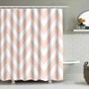 Moderne Chevrons Douchegordijn Waterdicht Wasbaar Badkamer Decor Roze Witte Gestreepte Douchepanelen Huisdecoratie