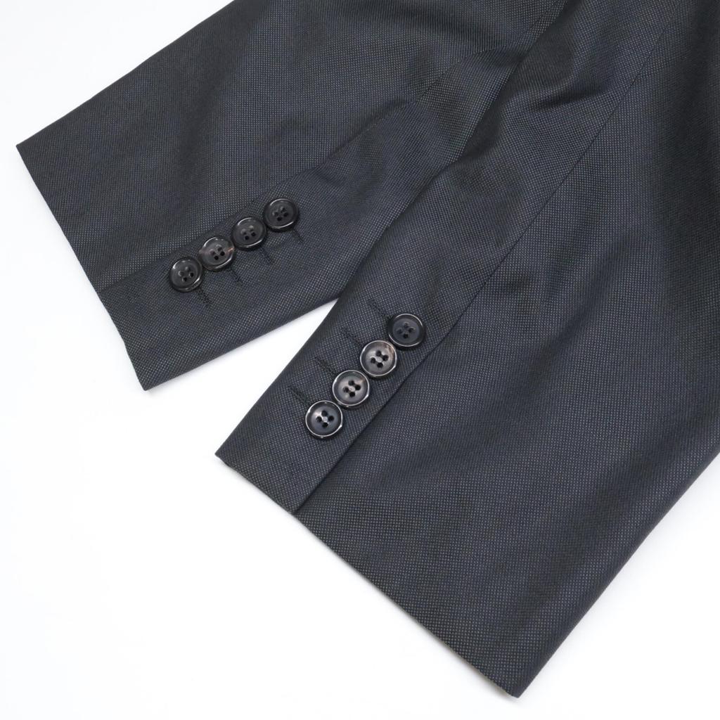 COMMEdesGARCONS HOMME DEUX DM-J004 Szary Wełna x Jedwab Kropkowana Podszewka Rozcięcia Boczne 2G Marynarka Krawiecka Kurtka szara L Używana