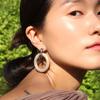 FLOWER HOOP EARRING IVORY