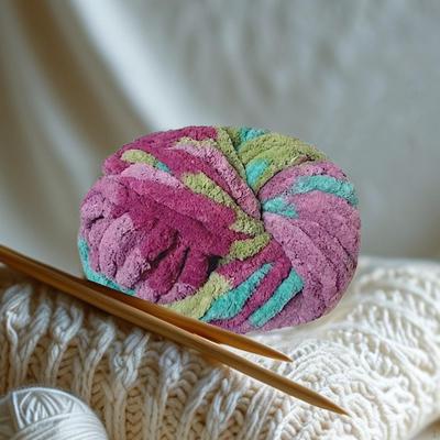 Dickes Häkelgarn Decke Polyester Tragbar Kreatives Stricken DIY Zubehör für