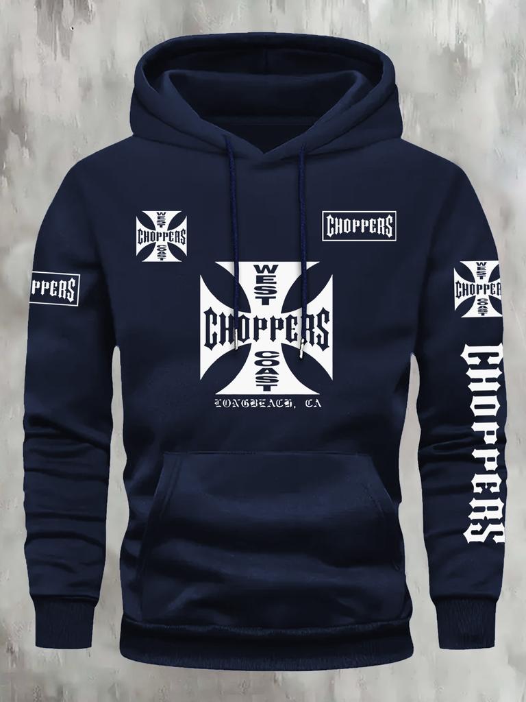 Autumn Winter European American Trend Cross English Creative Printing Hoodie New Retro Couple Outfit R Hoodie Fleece Sweatshirt