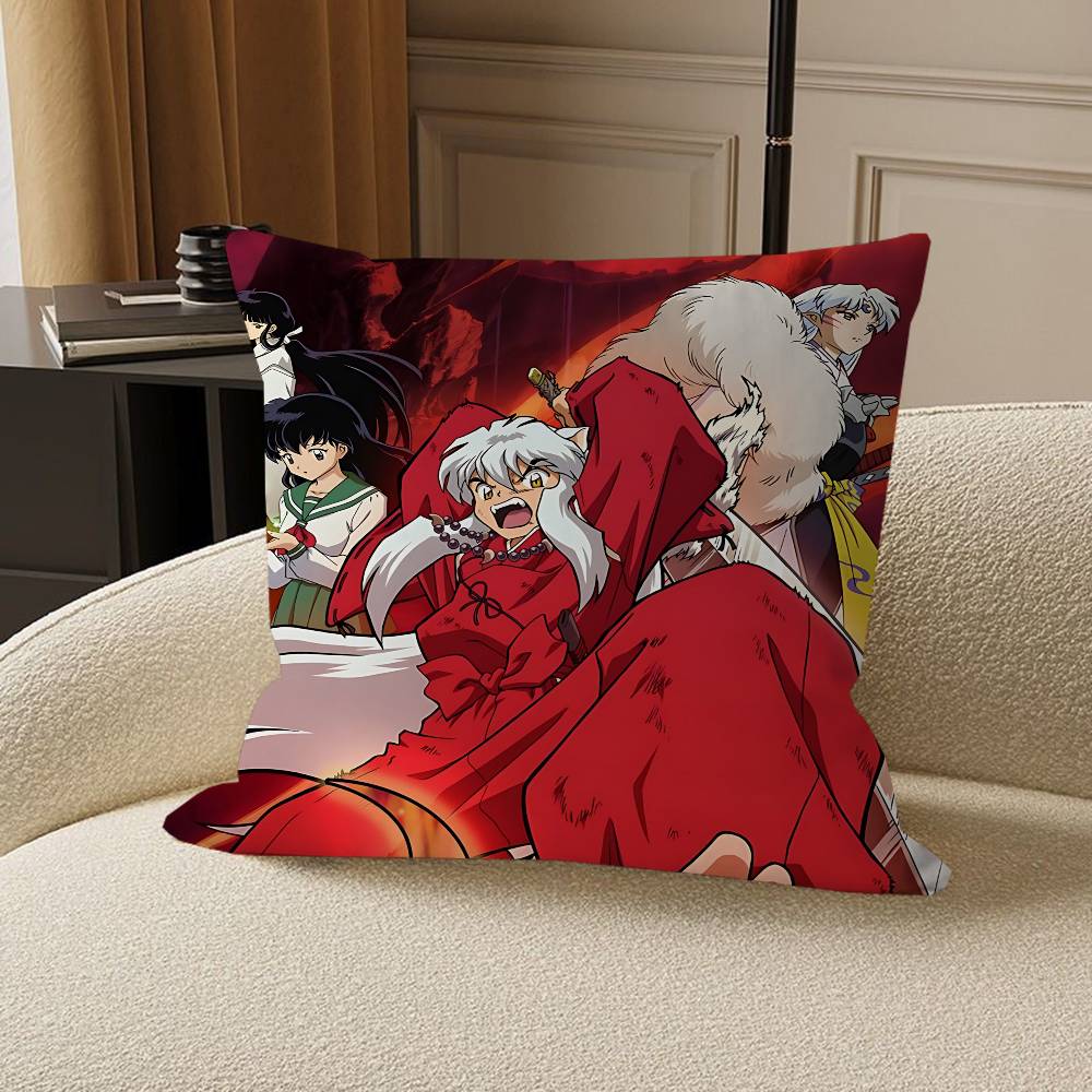 Animation I-Inuyasha Cushion Cover Car Throw Pillow Case For Sofa Car Christmas Gift 40x40cm 45x45cm