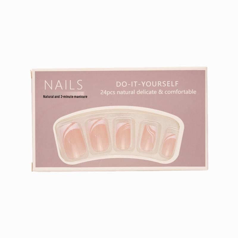 Středně dlouhé jednoduché bílé odnímatelné nálepky na nehty pro evropské a americké nehtové umění