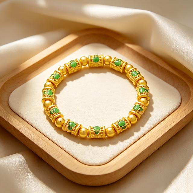 Enamel Hollow Antique-Style Bracelet (Green) /ODM   & Customization            SL01095