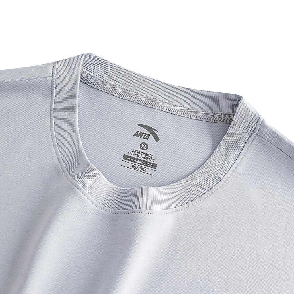 Anta Short Sleeve Knitted T-Shirt Summer 2026 Unisex Tops Cucumber-Gray 972628119-5