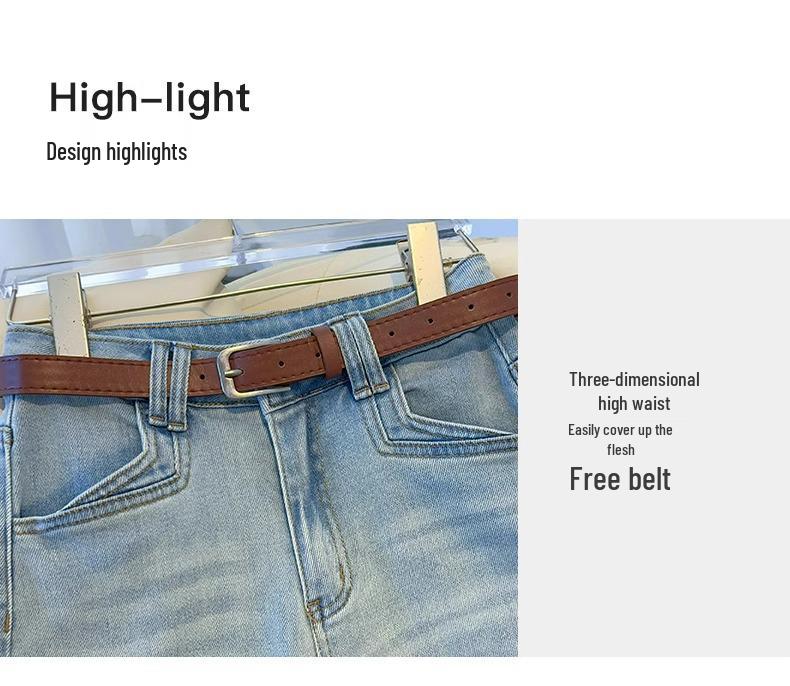 Women's Light Color Wide Leg Jeans - Spring/Autumn 2025 Loose Fit, Slimming Straight Leg Mop Pants