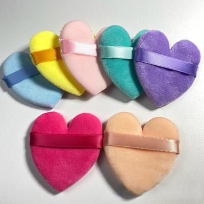 3pc Soft Velvet Cotton Makeup Sponge Puff  Washable Reusable Double-sided Round Heart Triangle Cosmetics Face Powder Puff Tools