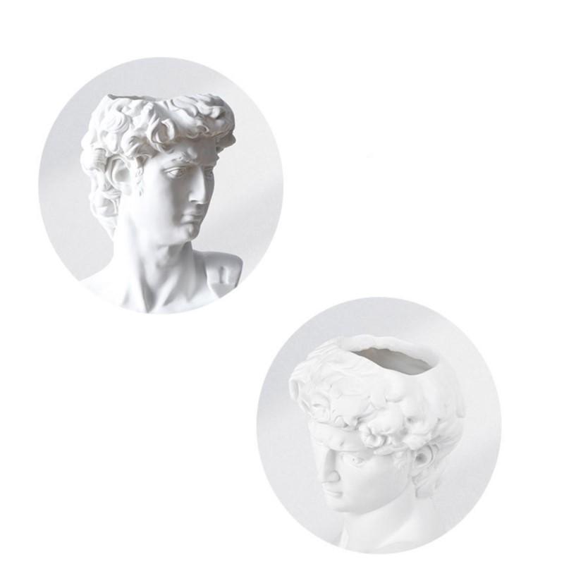 ResinDavid Vase Face Head Interior Decorative Flowerpot Modern Jars Home Decoration Flower Arrangements Desktop Art Sculpture