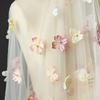 50*135cm Exquisit Fantasy Blume Tüll Schleier Stoff Hintergrund Dekoration Hochzeitskleid Kinderbekleidung 3D Blumen Mesh Stoff