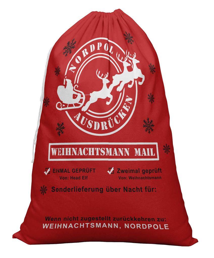 Printtoo Pack of 2 Pcs Xmas Presents Storage Bags Large Santa Gift Sack with Drawstring Christmas Party Favor 27x20 Inch