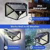 100LED Solar Wall Lamp Outdoor Lampwaterproof Motion Sensor Solar Powered Sunlight Street Lamp Garden Railing Decorative Lamp