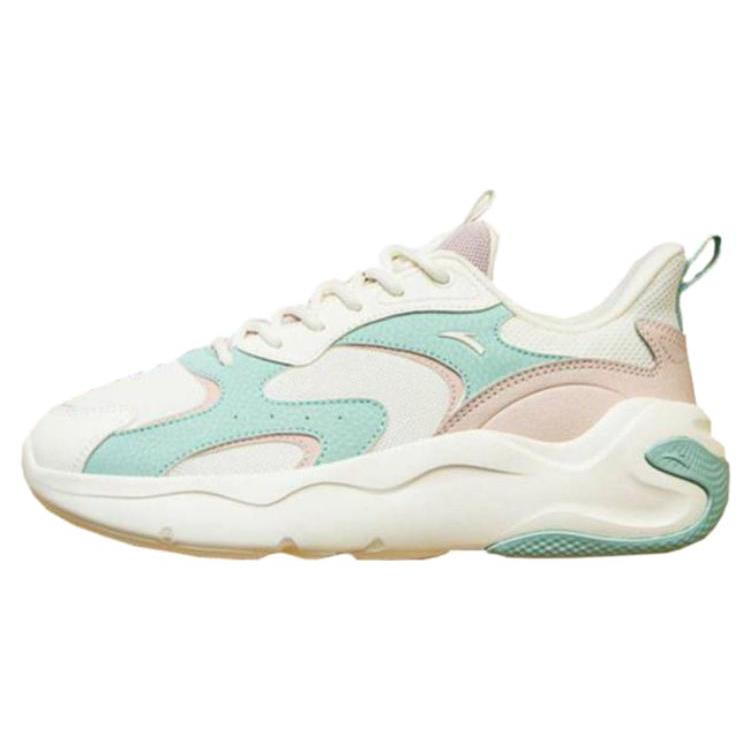 

New Anta Cushioning Wear Resistant Low Top Casual Shoes Women s White Green 122418813-2 36.5