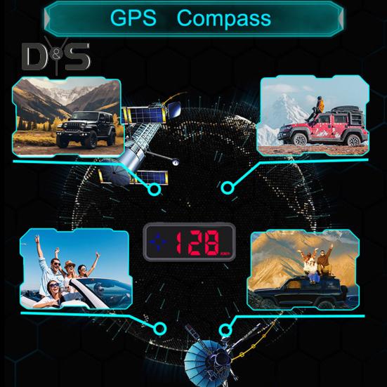 Mini LED digitální rychloměr GPS auto HUD head-up displej mph/kmh univerzální pro všechna vozidla GPS modul pro zrychlení a brzdění testování