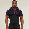 Mens Hooded Half-Zip Performance Basketball Training Top Quick-Dry Stretch Fit Athletic Shirt