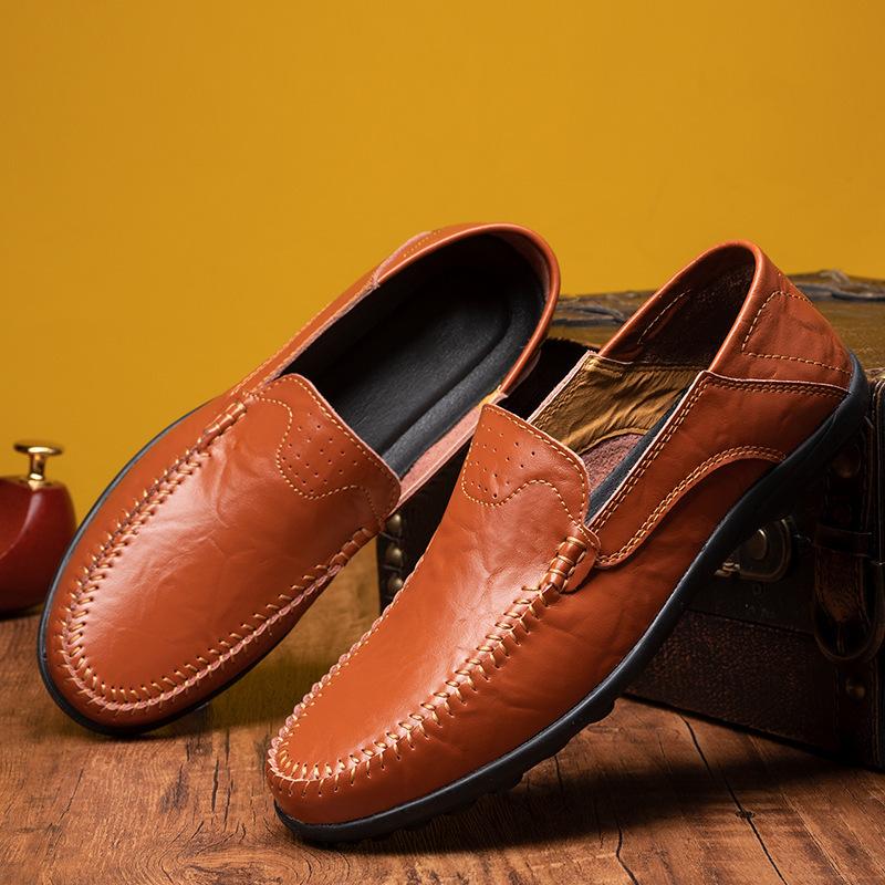 

British style hollow net casual flat shoes 2025 spring and summer new fashion trend casual business men s leather shoes 46