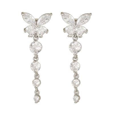 Butterfly Crystal Chain Design Ear Clip Accessory For Freeclip 1 2 Featuring Shining Zircons And Comfort Fit