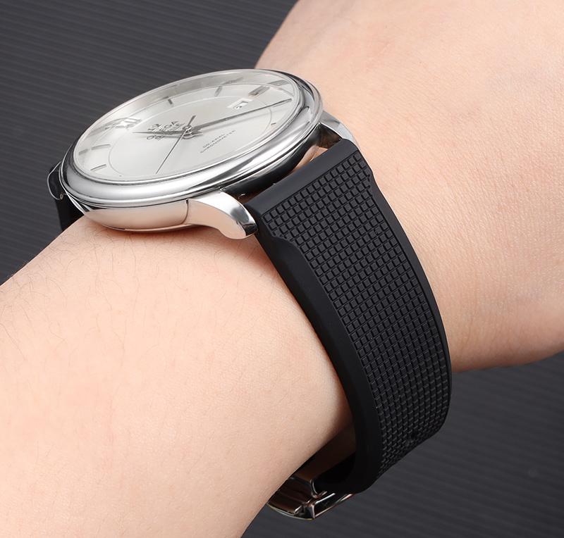 Watchband for Omega Seamaster 300 Speedmaster for 19mm 20mm 21 22mm Rubber Silicone Soft Waterproof and sweat proof Watch Strap