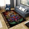 Western Bull Skull Carpet Rug for Living Room Bedroom Home Sofa Decoration, Kids Play Non-slip Floor Mat