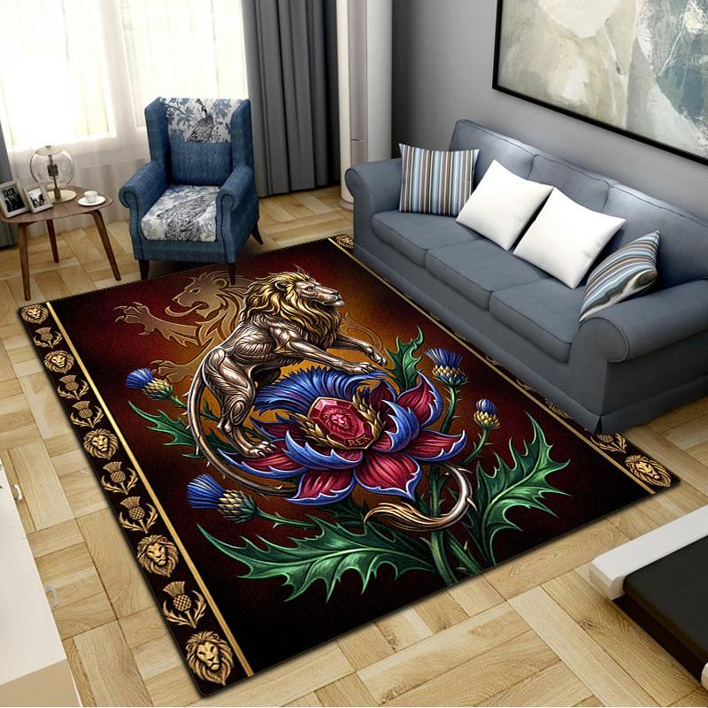 Western Bull Skull Carpet Rug for Living Room Bedroom Home Sofa Decoration, Kids Play Non-slip Floor Mat