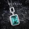 Boutique Simple Premium Hw Earrings Necklace Set Light Luxury Versatile Emerald Pendant Color Treasure Ring Green Diamond Earrings