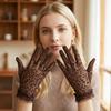 Leopard Print Women's Summer Gloves Sun Protection Thin Lace Gloves Breathable 5 Fingers Party Gloves Spring Summer Outdoor