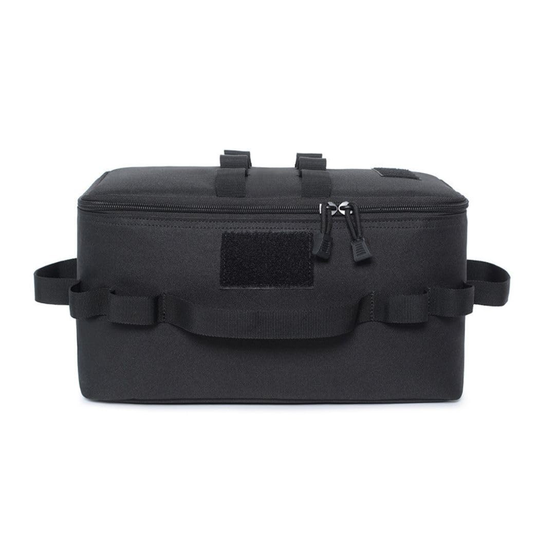 

10L Camping Gear Box with Dividers, Perfect for Outdoor Activities, Gas Cans, and Fishing (Black) [Parallel Import]