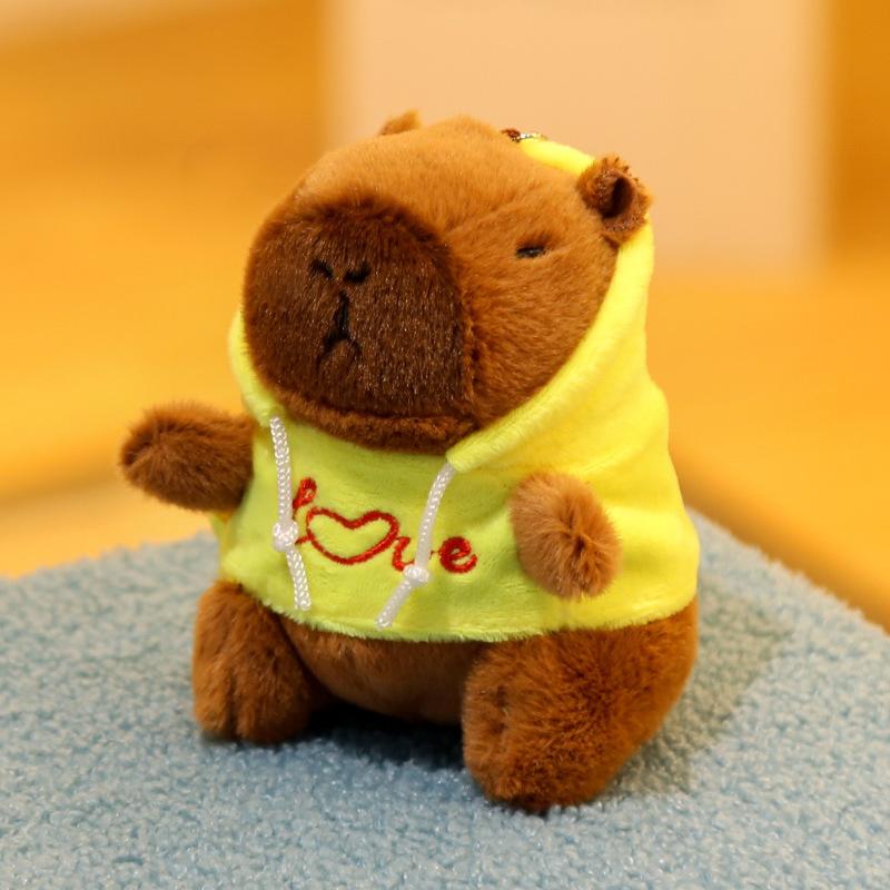 12cm Cute Cartoon Capybara Pendant Plush Toy Dolls Bag Hanging Ornaments Cute Kapibala Keychain Desktop Dolls Ornaments Pendants