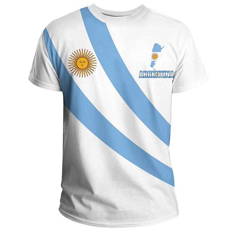 Argentina Fans 3D Print Sports Moisture-wicking Breathable Men Women T-shirt Football Jersey Club Team Uniform Short-sleeve Top