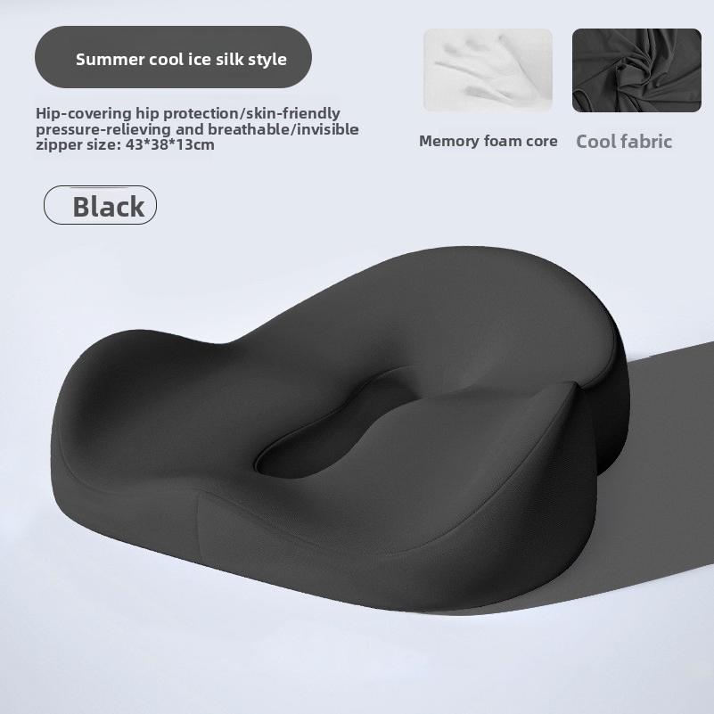 Memory foam seat cushion for chairs, provides lumbar and hip support, suitable for long-term sitting in offices, for students