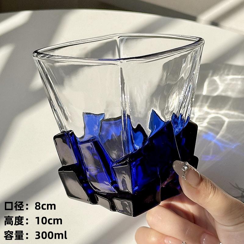 

Space Gold Ice Cube Cup Artistic Sense Wine Glass Creative Light Luxury Glass High-end Water Cup Whiskey Cup Juice Drink Cup 300ML