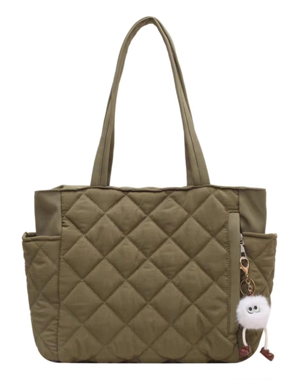 

TAITENG Стеганая сумка-тоут на плечо Большая Идеально подходит для бизнеса и сумки, Сумка, Сумка, На молнии, Милая, Легкая, Вместительная, Пушистая, Для поездок на работу, Школа,