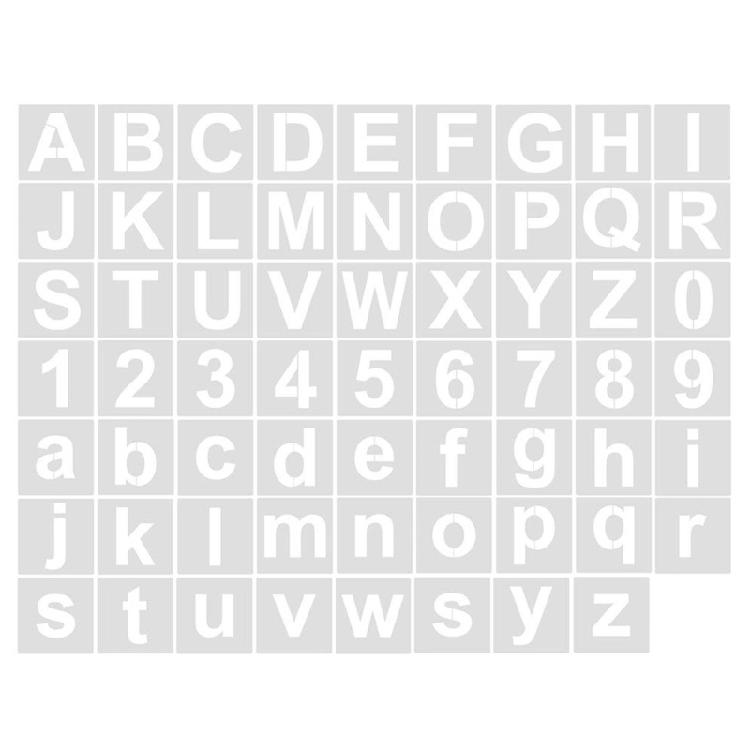 

60Pcs Letter and Number Stencils PET Painting Templates For Painting on Paper Wood Metal Glass Fabric Wall Decoration 2 inches