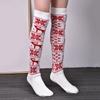 Modische Damen Kniestrumpf Weihnachtsstrümpfe mit Rentier Schneeflocken Muster Festival Gestrickte Über das Knie Lange Socken