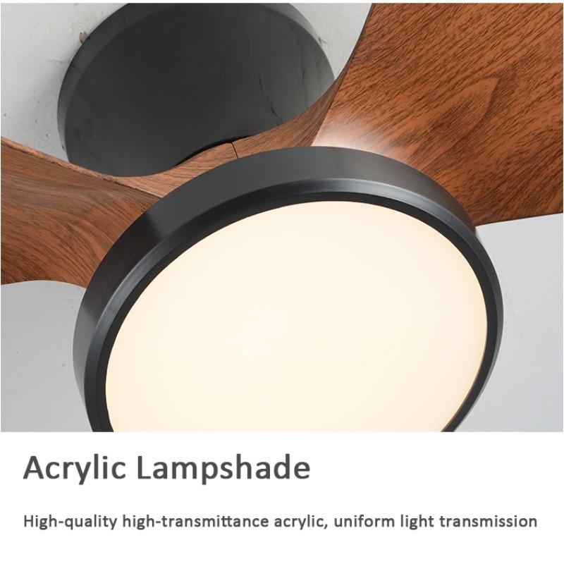 21 Inch 6-Speed Quiet Ceiling Fan Light Adjustable DC Motor Ceiling Fan Lamp Bedroom Dining Room Patio Lighting Ceiling Fan