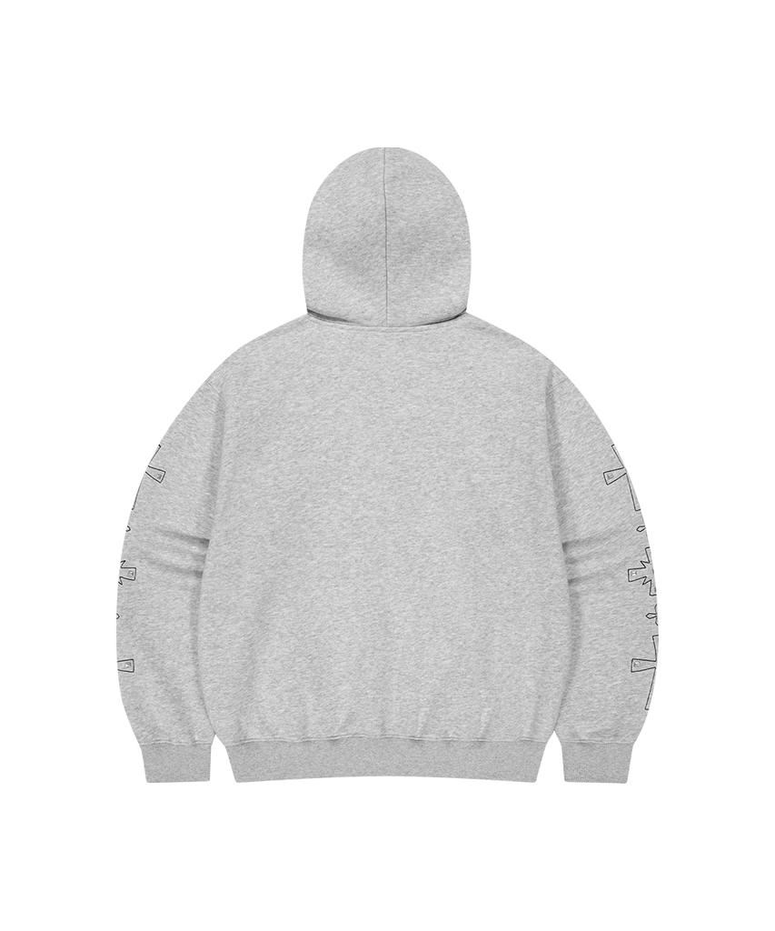 Mahagrid Cross Stud Hood Zip Up Gray(Mg2Gsmm480A)