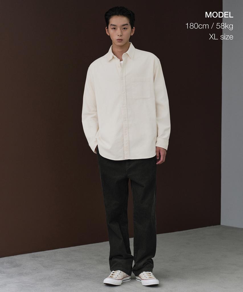 Musinsa Standard Relaxed 16W Corduroy Shirt [Cream]
