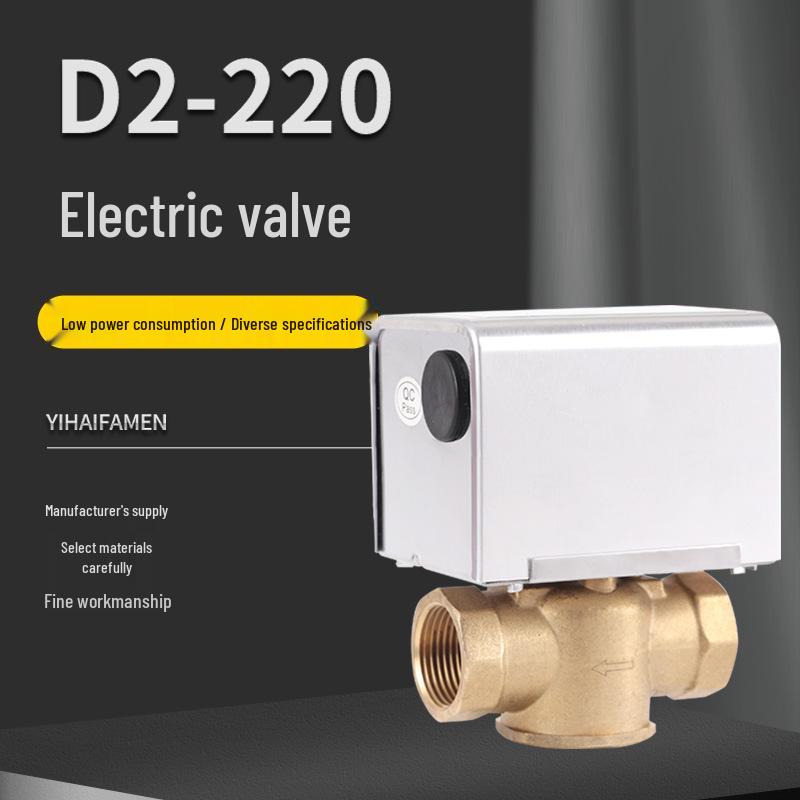 D2-220 Electric 220V Solenoid Ball Valve with Actuator and Two/Three-Way Switch for Fan Coil Systems
