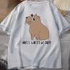 Dont Worry Be Capy Awesome Cute Capybara Tshirts Unisex Casual Cotton Summer T Shirt Short Sleeve Oversized Tshirt Animal Tees