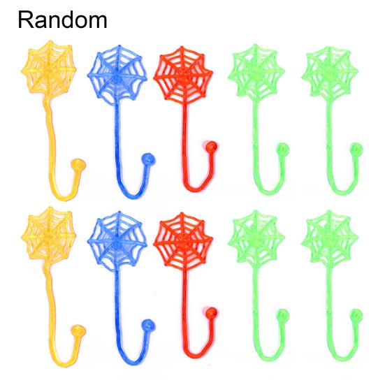 10Pcs Stretchy Sticky Toys Soft TPR Stretchable Colorful Spider Web Wall Climbing Toy Stress Relief Fidget Toys Squishes Stretchy Sticky