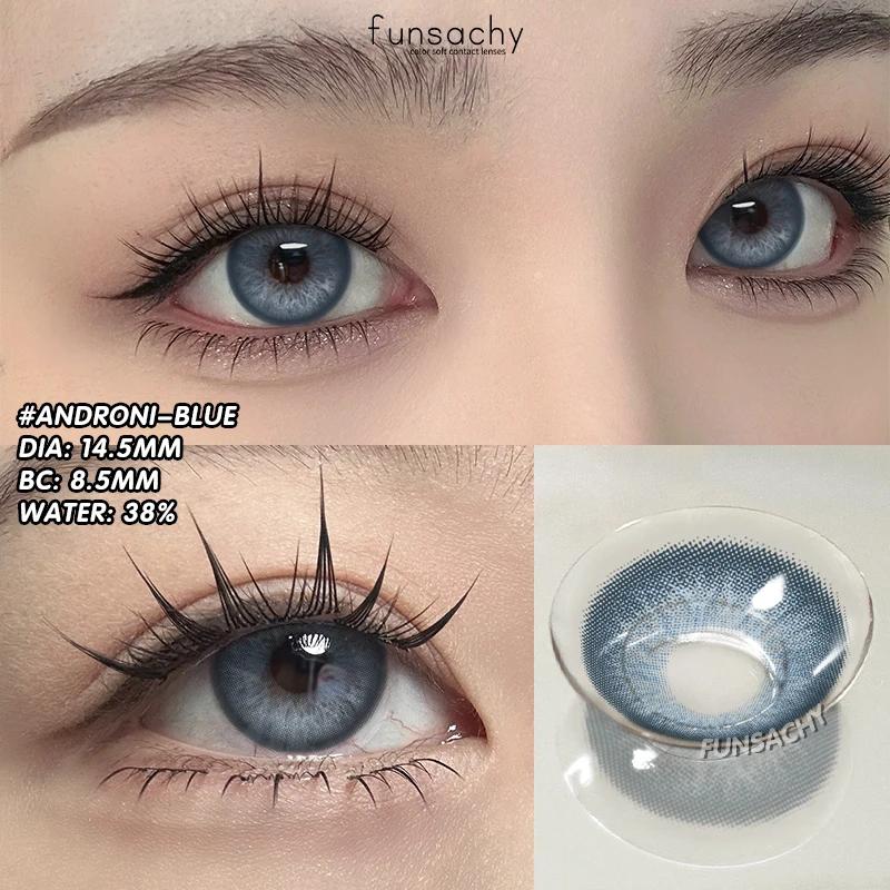 FUNSACHY 2pcs Colored Contact Lenses for Eyes Natural Look Brown Eye Lenses Eye Makeup Beauty Pupil Gray Eyes New Fashion Lens